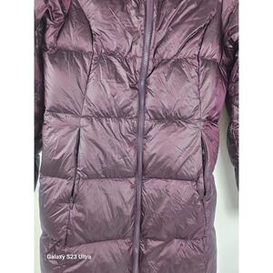 Women's Eddie Bauer pkum colored long puffer jacket, 100% down szXS